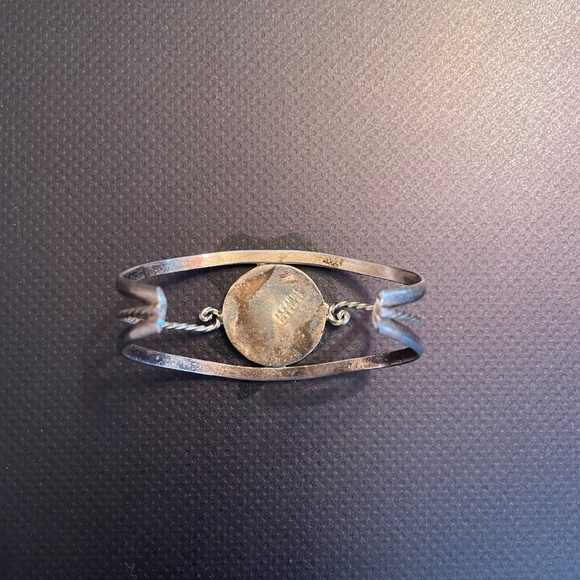 Vintage Sterling Silver Moon and Star Cuff Bracelet - Picture 5 of 6